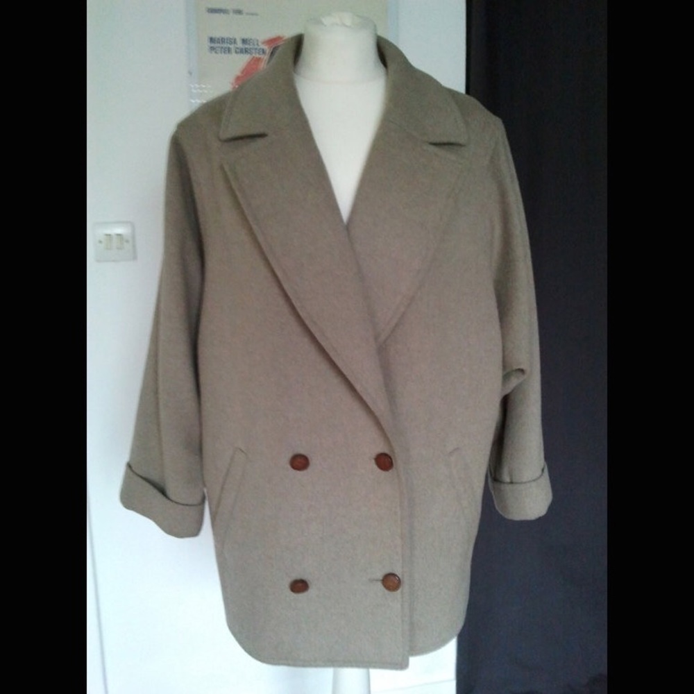 Vintage DAKS Beige Cocoon Coat S M